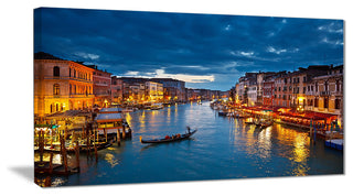 "Grand Canal at Night Venice" Canvas Print