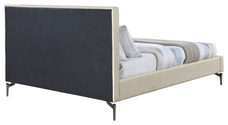 Gallo Vegan Leather Upholstered Bed, Beige, Full