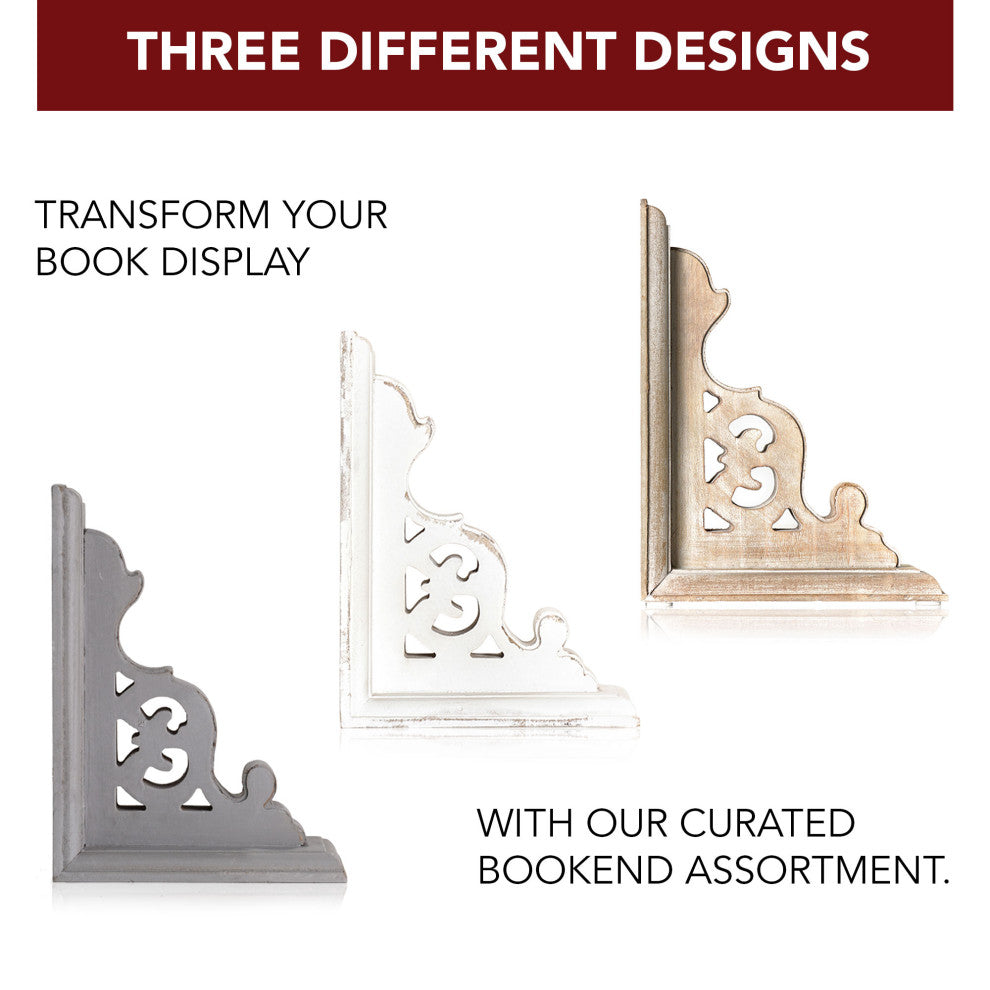 American Art Decor Heavy Duty Wood Bookends for Books/CDs/Vinyls/Magazines