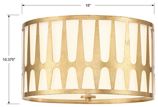 Crystorama Lighting Group ROY-800 Royston 3 Light 18"W Flush - Black