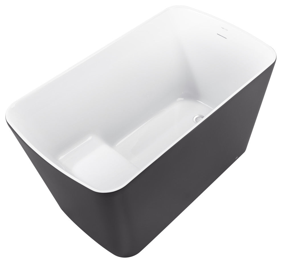 Giving Tree  47" Freestanding Full Immerse Bathtub with Seat White, Grey