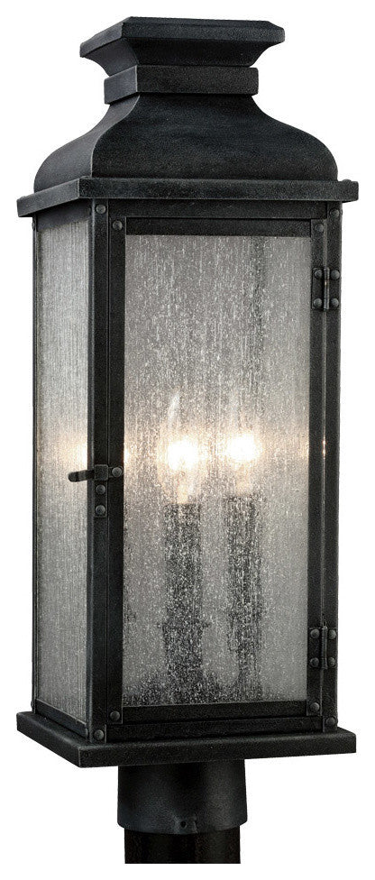 2-Light Outdoor Post, Dark Weathered Zinc