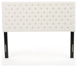 GDF Studio Annecy Diamond Tufted Fabric Queen/ Full Headboard, Ivory