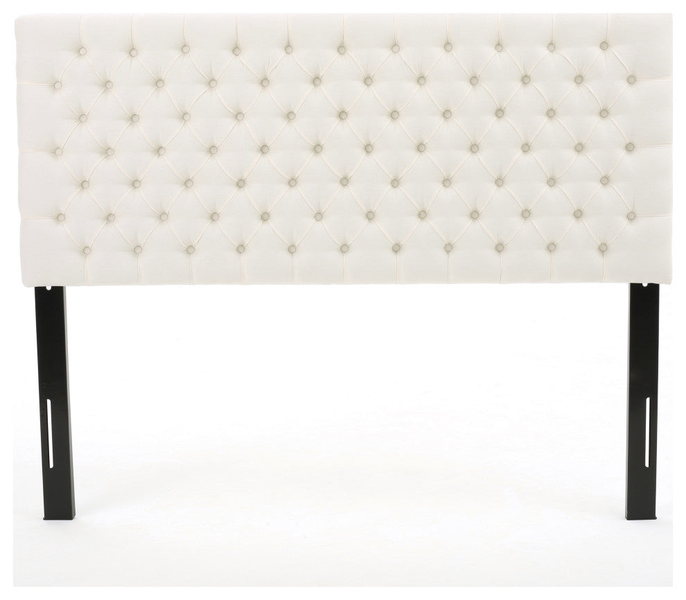 GDF Studio Annecy Diamond Tufted Fabric Queen/ Full Headboard, Ivory