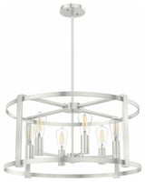Hunter 26" Astwood Brushed Nickel 6-Light Chandelier Ceiling Light Fixture
