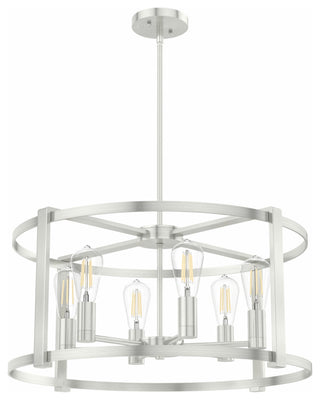 Hunter 26" Astwood Brushed Nickel 6-Light Chandelier Ceiling Light Fixture
