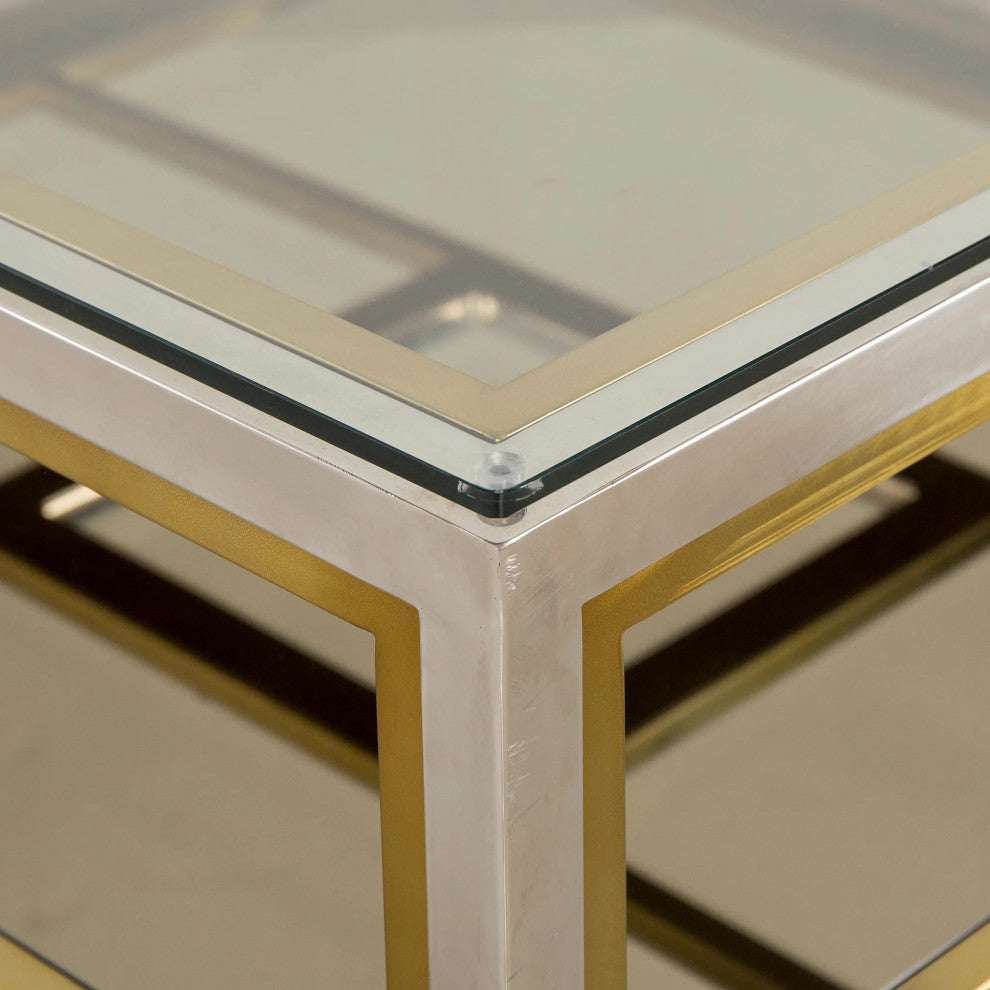 Sonder Living Windmill Glass-Topped Coffee Table