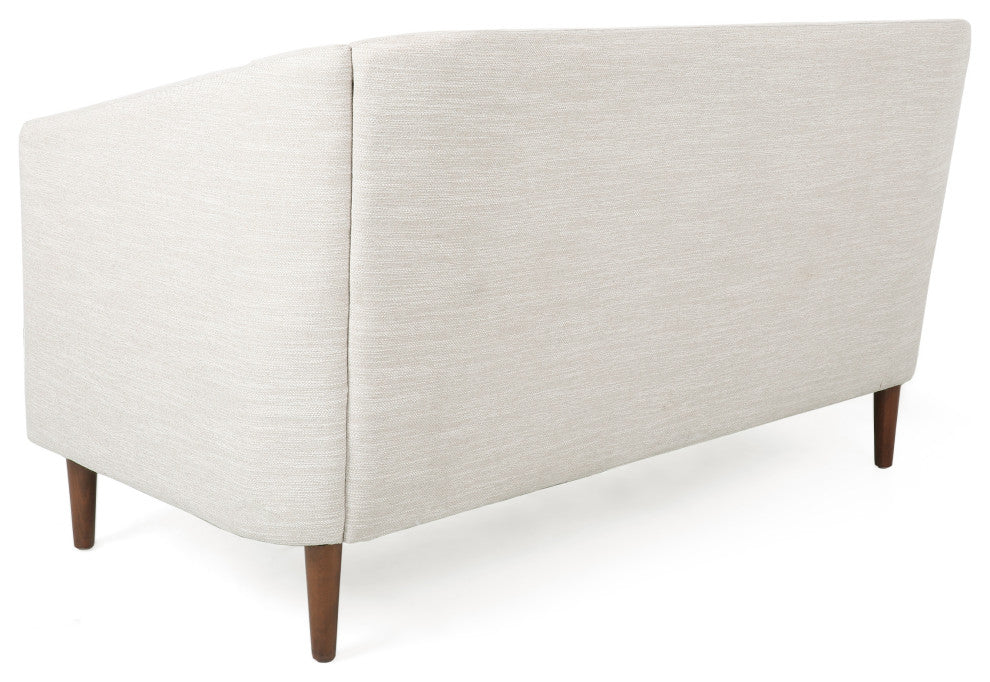 Jelm Contemporary Tufted Loveseat, Beige, 100% Polyester + Birch