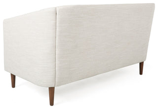 Jelm Contemporary Tufted Loveseat, Beige, 100% Polyester + Birch