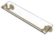 Remi 22" Glass Vanity Shelf with Gallery Rail, Unlacquered Brass