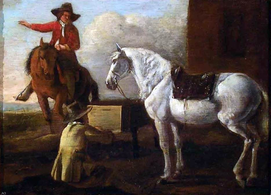 Abraham Van Calraet Young Artist Painting a Horse and Rider Wall Decal