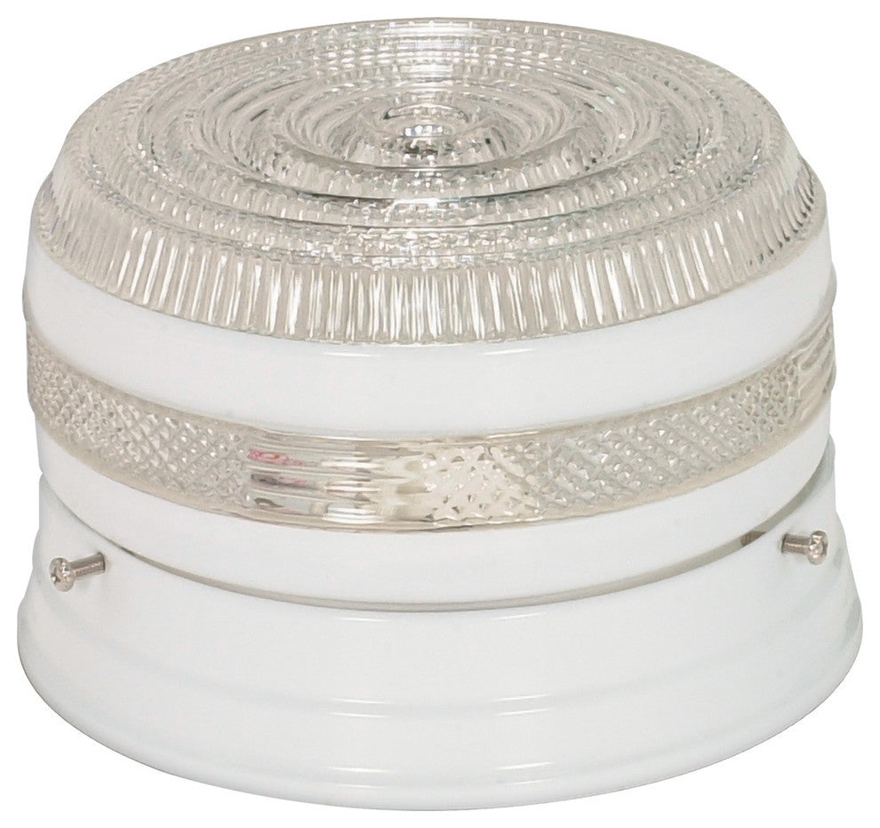 1 Light 6" Flush Mount Small Crystal / White Drum