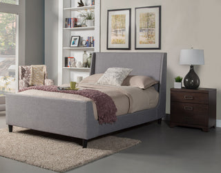 Amber California King Upholstered Bed, Grey Linen