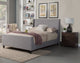 Amber California King Upholstered Bed, Grey Linen