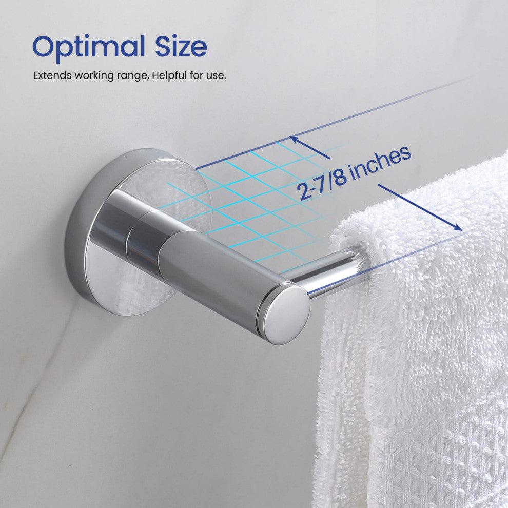 Circular 2-Piece Bathroom Hardware Set, Chrome