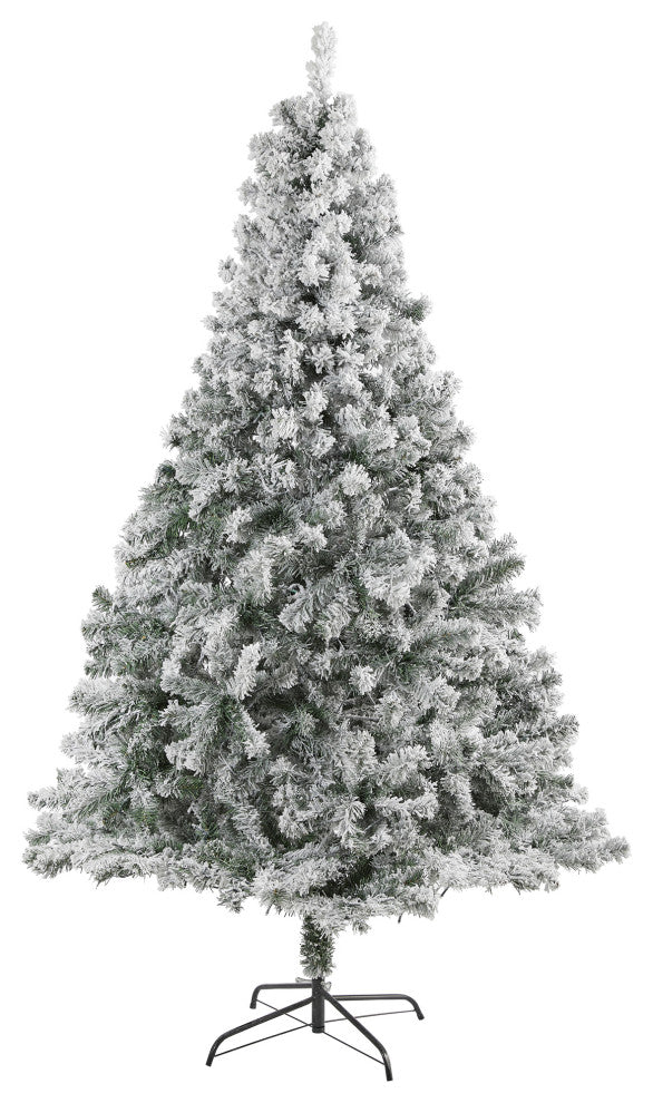 7'' Flocked Rock Springs Spruce Faux Christmas Tree With 800 Bendable Branches