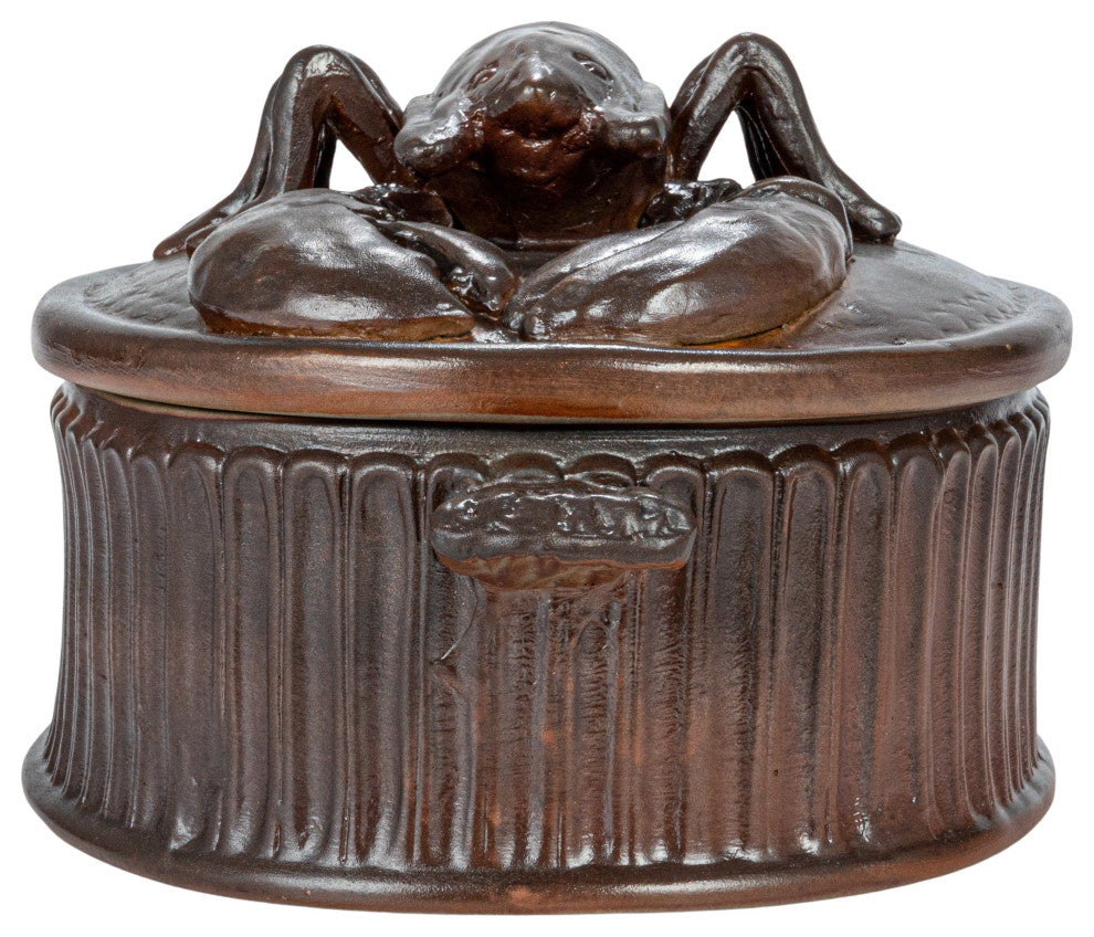 Matte Stoneware Baker With Lobster Design, Brown