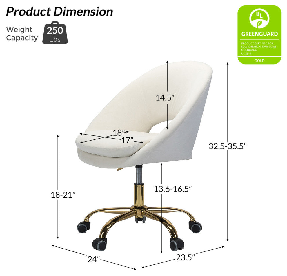 Savas Task Chair, Ivory