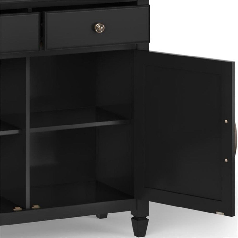 Connaught Solid Wood Entryway Storage Cabinet In Black