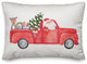 Red Christmas Truck 14x20 Spun Poly Pillow