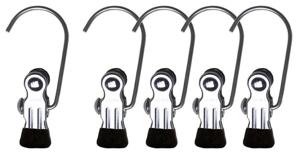 Single Hanging Clip, Set of 5, Black