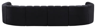 Arc Velvet Upholstered 8-Pc. U-Shaped Modular Sectional, Black