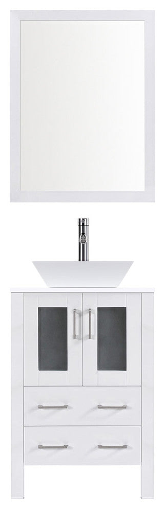 Modern Vanity Cabinet Sets Style 2 by LessCare, White, 24"