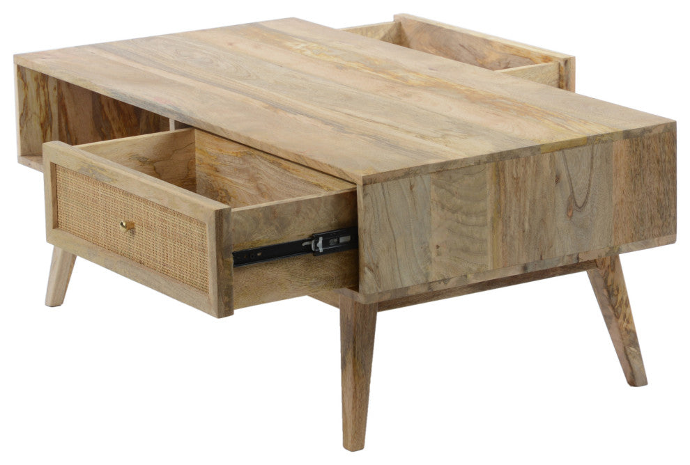 Scandinavian Reed Coffee Table - Natural