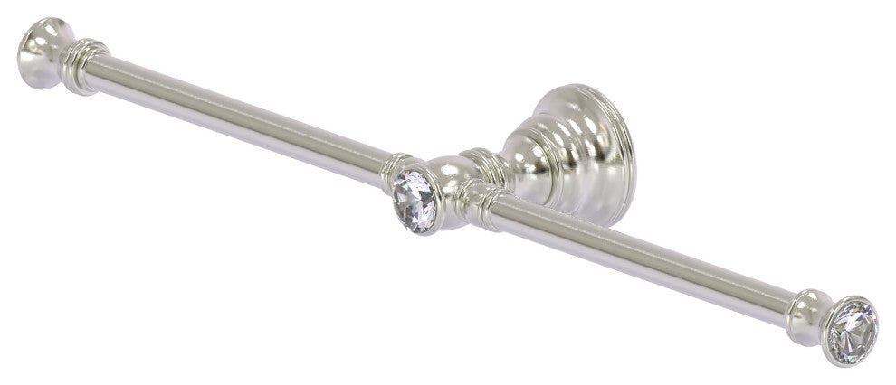 Carolina Crystal 2 Arm Guest Towel Holder, Satin Nickel