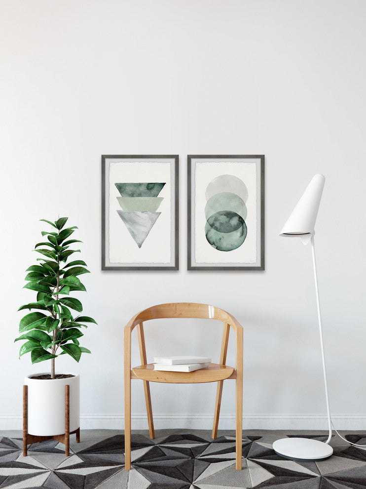 Midnight Forest Shapes Diptych, 16"x12"