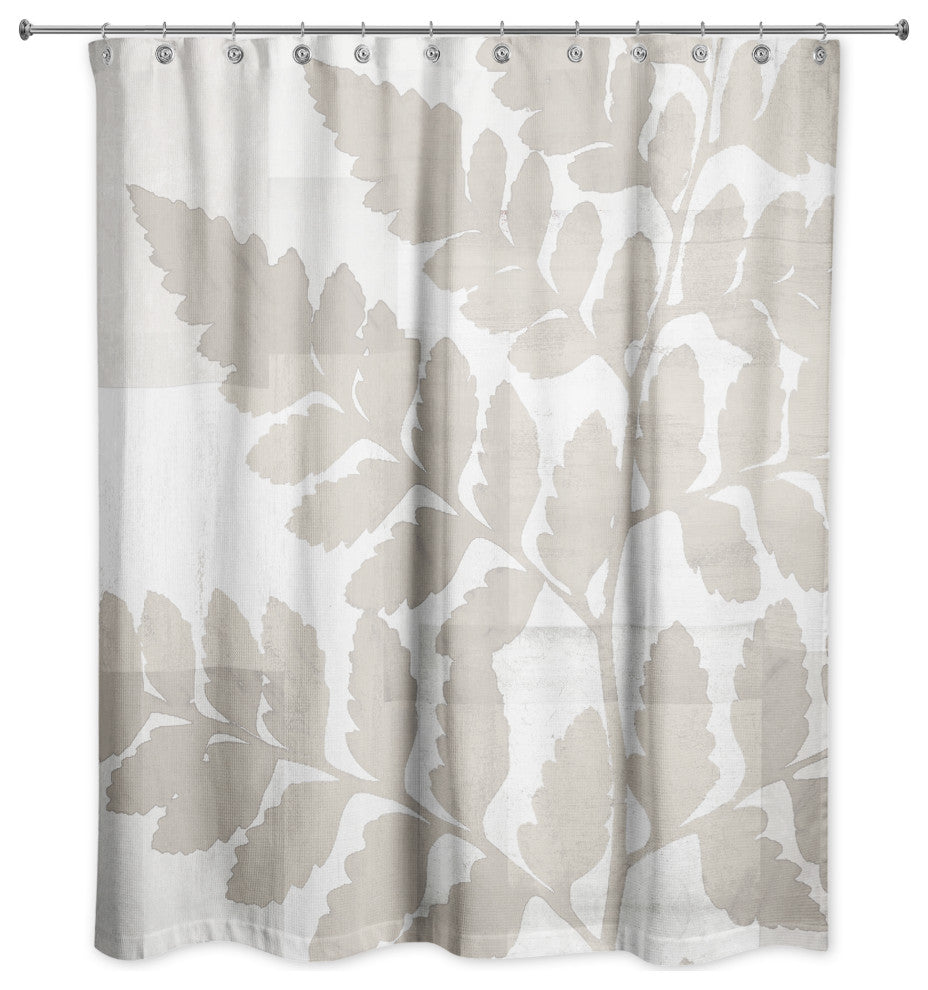 Beige Fern Collage 71x74 Shower Curtain