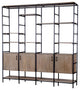 90" Brown Metal and Wood Bookcase