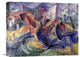 "Horse, Horseman and Buildings" Canvas Giclee by Umberto Boccioni, 16"x13"