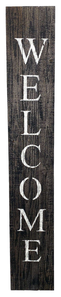 Rustic Black and White Front Porch Welcome Sign