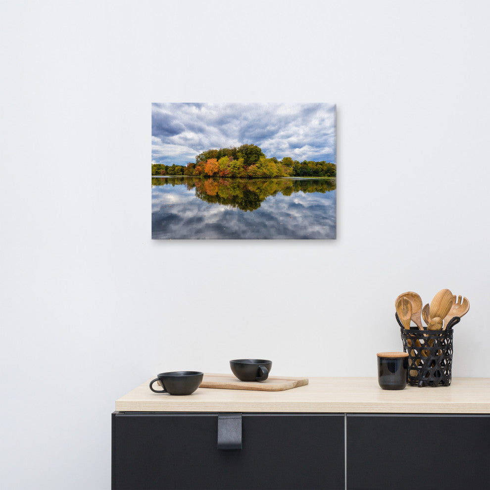 Autumn Reflections Rural / Rustic Landscape Photo Canvas Print, 18" X 24"
