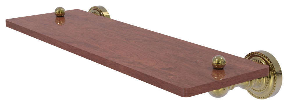 Dottingham 16" Solid Wood Shelf, Unlacquered Brass