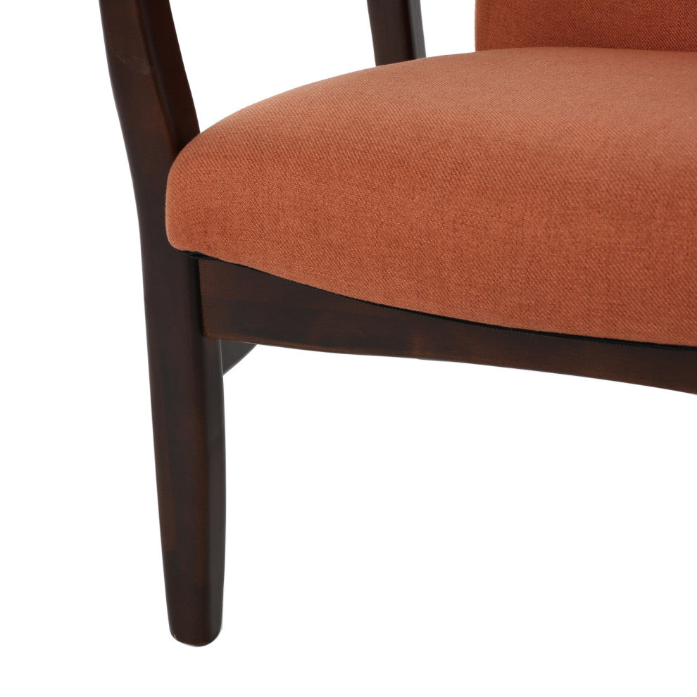 GDF Studio Suffolk French Style Fabric Arm Chairs, Orange, Set of 2