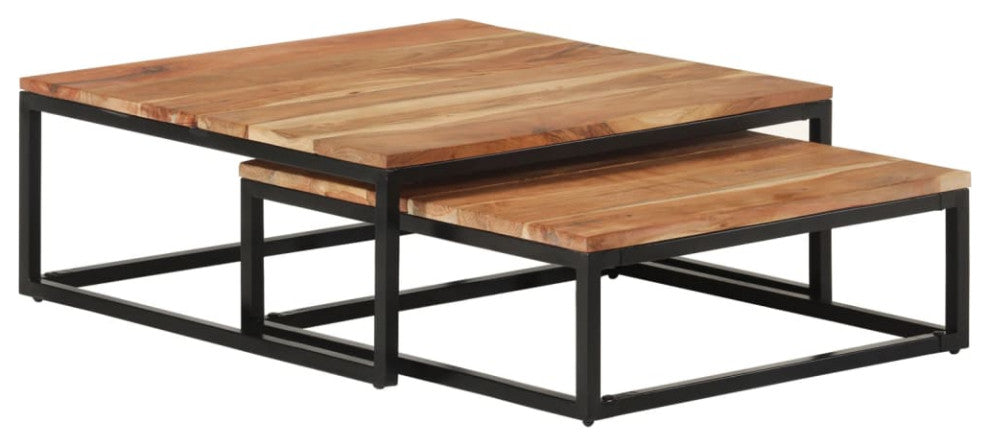vidaXL Nesting Coffee Tables 2 pcs Solid Acacia Wood