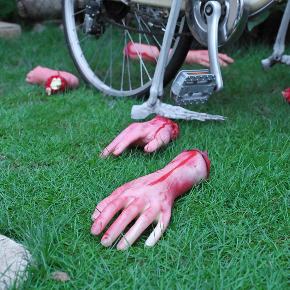5pcs Severed Hands Feet Prank Props Bloody Broken Body  Halloween Decoration