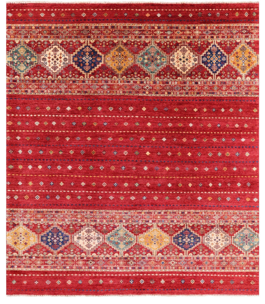 Khorjin Super Kazak Handmade Wool Rug 8' 2" X 9' 6" Q5348