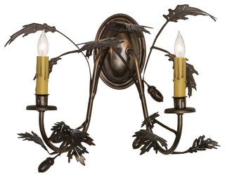 16W Oak Leaf & Acorn 2 LT Wall Sconce
