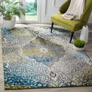 Safavieh Watercolor Collection, WTC672 Rug, Ivory/Peacock Blue, 4'x6'