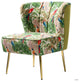 Accent Side Chair With Tufted Back, Green