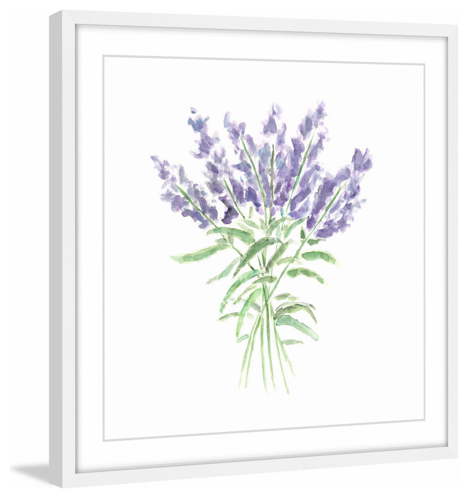 Marmont Hill, "Lavender Herbs" by Thimble Sparrow Framed Painting Print, 24x24