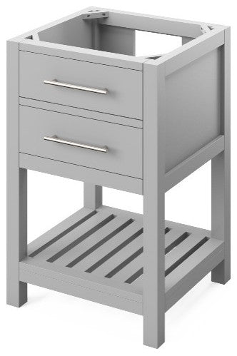 Wavecrest Contemporary Grey 24" Vanity, Boulder Cultured Marble Vanity Top