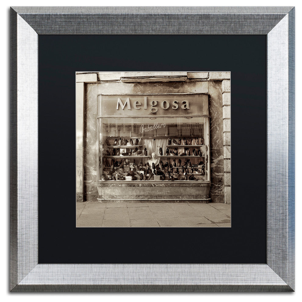 Alan Blaustein ''Borgos II'' Art, Silver Frame, Black Mat, 16x16