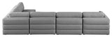 Beckham Linen Textured Fabric 5-Piece Modular L-Shaped Sectional, Grey