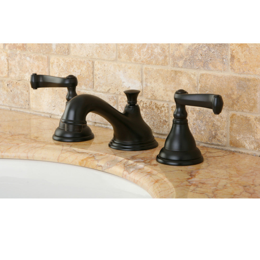 Kingston Brass Widespread Bathroom Faucet With Brass Pop-Up, Oil Rubbed Bronze