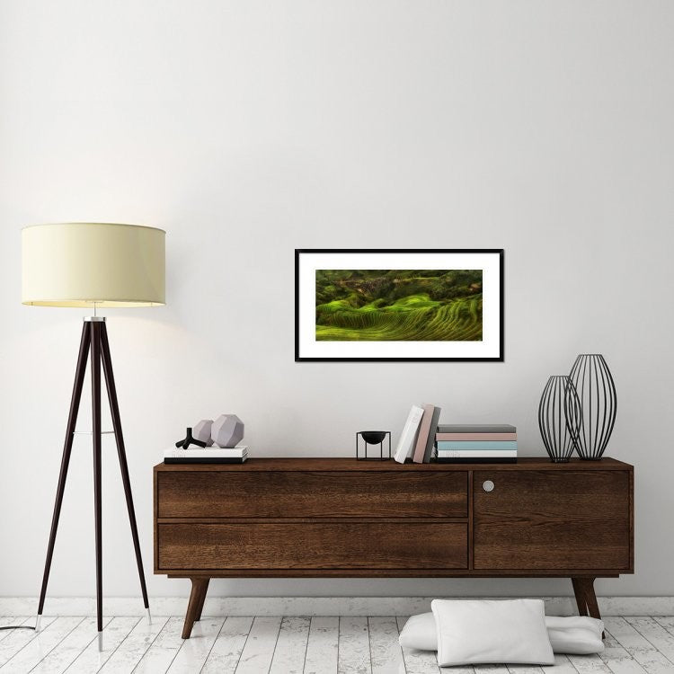 "Waves Of Rice - The DragonS Backbone" Framed Print by Max Witjes, 38"x20"