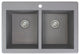 Radius 33" silQ Granite Double Bowl Kitchen Sink with 1 Pre-Drilled Hole in Grey